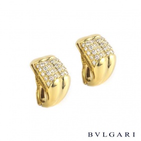 Bvlgari 18k Yellow Gold Diamond Set Earrings 3.00ct Bvlgari 18k Yellow Gold Diamond Set Earrings 3.00ct